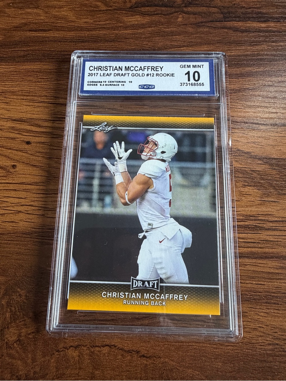 2017 Leaf Draft Gold Christian McCaffrey Rookie RC CCG 10 Gem Mint